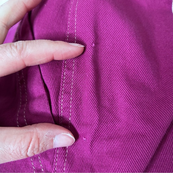 NWT Old Navy Fuchsia Denim Cargo Mini Skirt Size 22 Spring Summer Festival - Picture 11 of 12